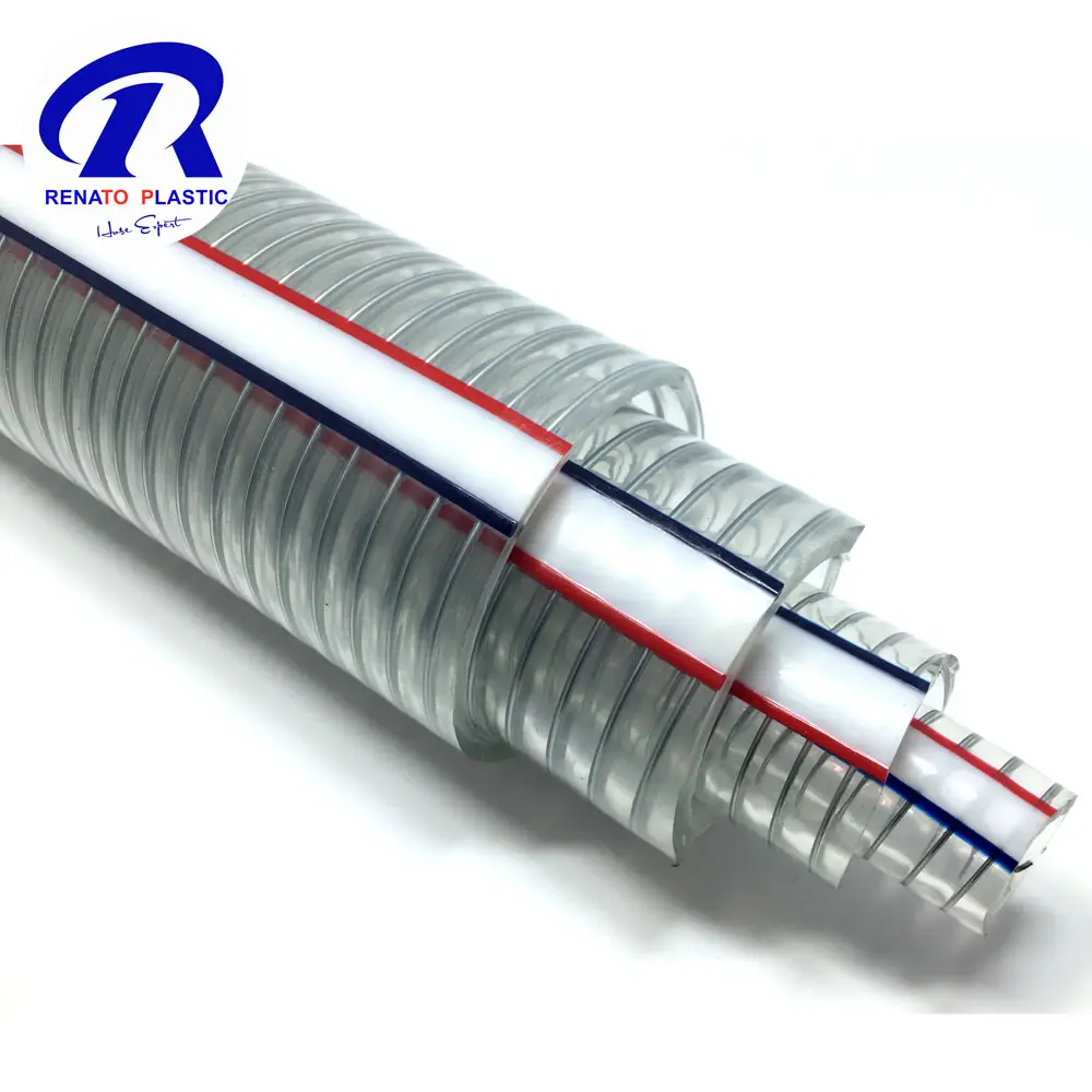 Clear Flexible PVC Steel Wire Spring Reinforced Hose